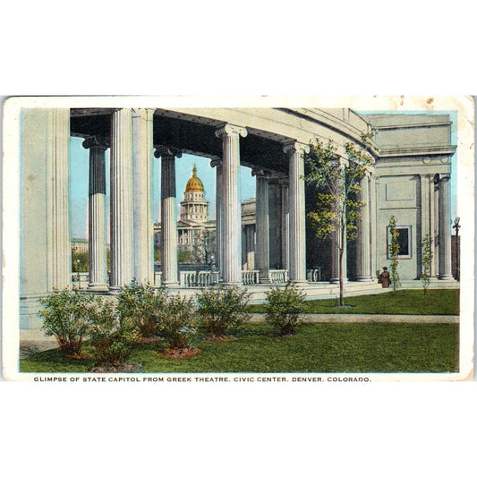 Greek Theatre Civic Center Denver Colorado Original Postcard TK1-24