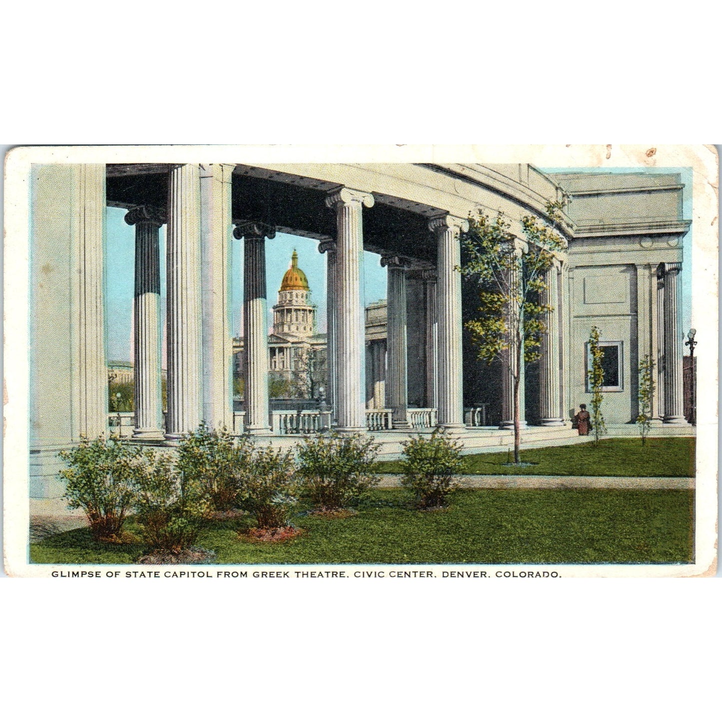 Greek Theatre Civic Center Denver Colorado Original Postcard P1-13