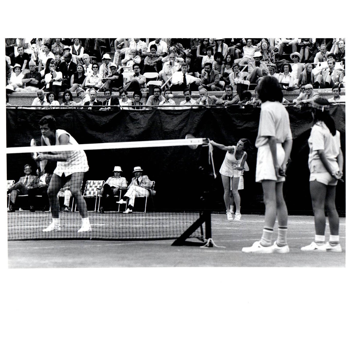 1970s Original Press Photo Women's Tennis Doubles Match 8x10" AD2