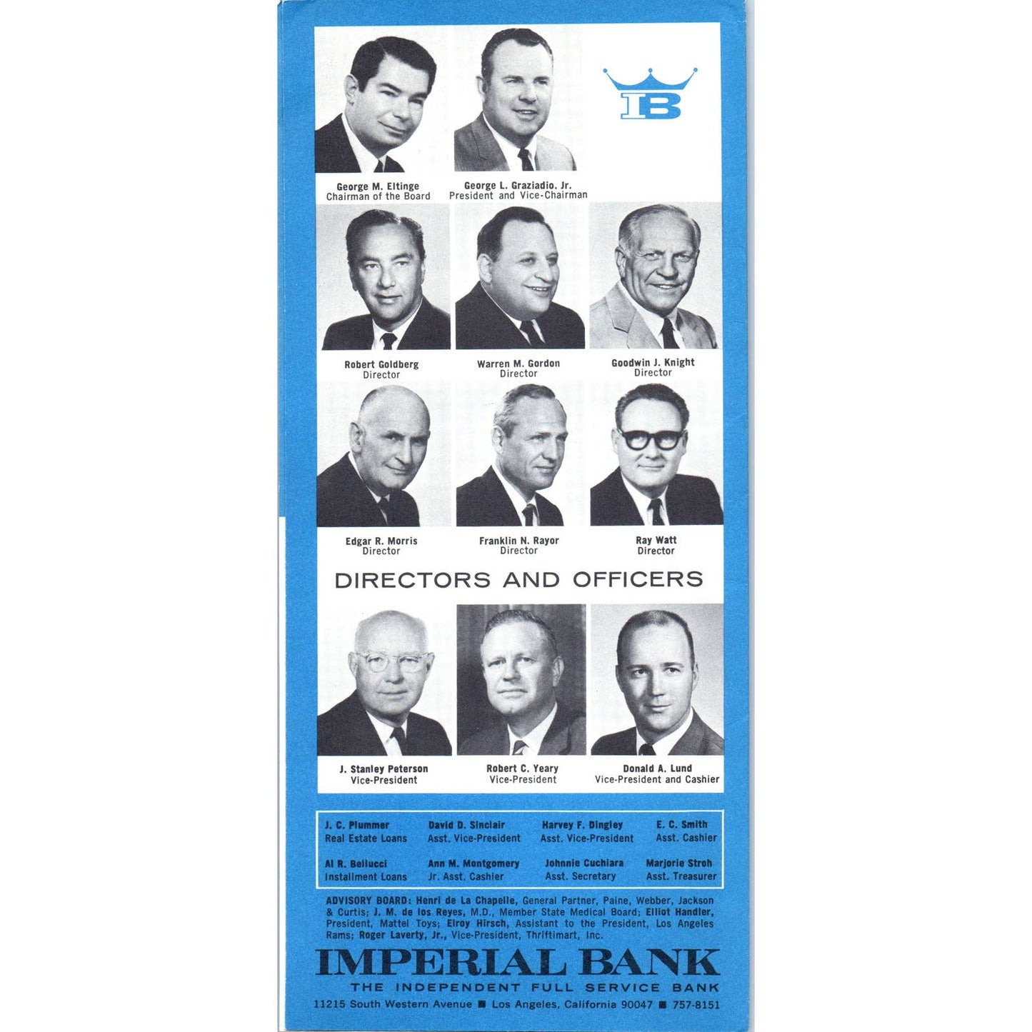 1964 Imperial Bank Los Angeles CA Semi-Annual Report Stockholders Newsletter AD7