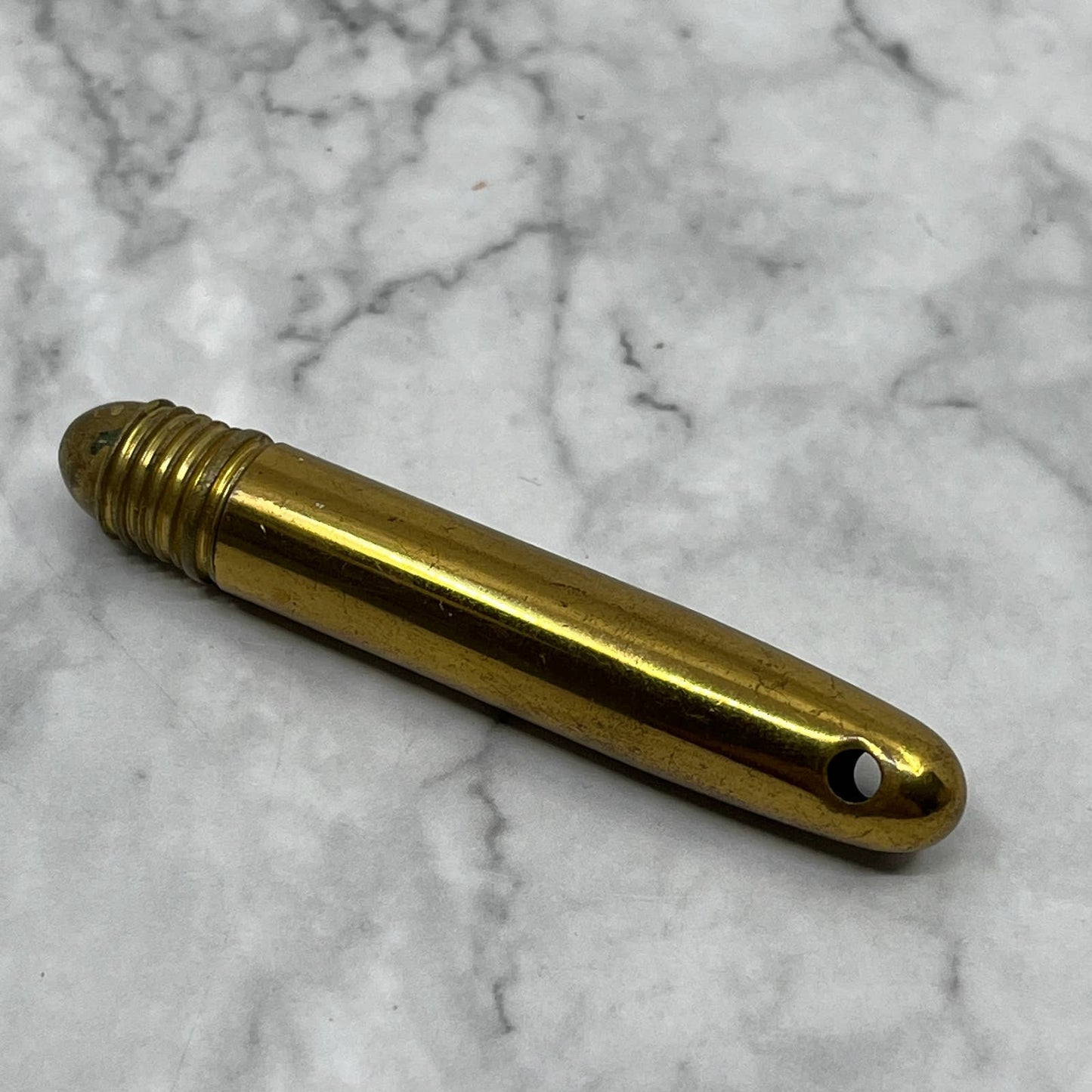 Vintage Brass Key Chain Travel Purse Pen 2.75” SE7