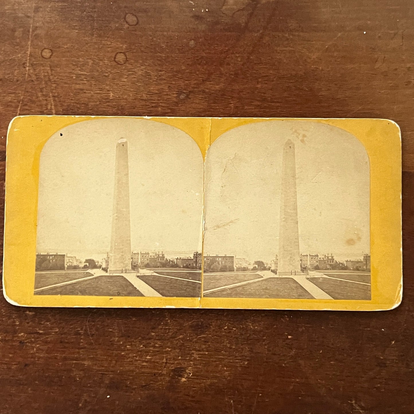 Bunker Hill Monument Charlestown MA Antique Stereoview Card H2-4
