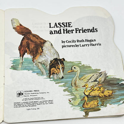 1981 Lassie and Her Friends Golden Shape Book TF5