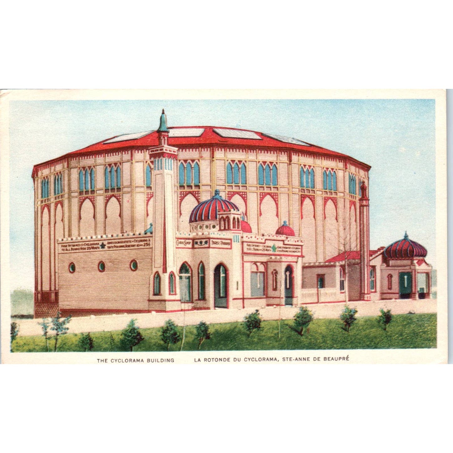 Cyclorama Building Ste-Anne De Beaupre Original Postcard TK1-24