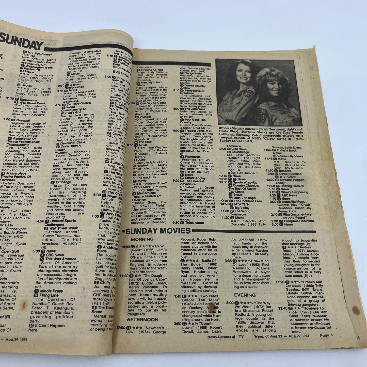 1981 Aug 23 Bellville IL News-Democrat TV Listings Mysteries of the Mind L4-1