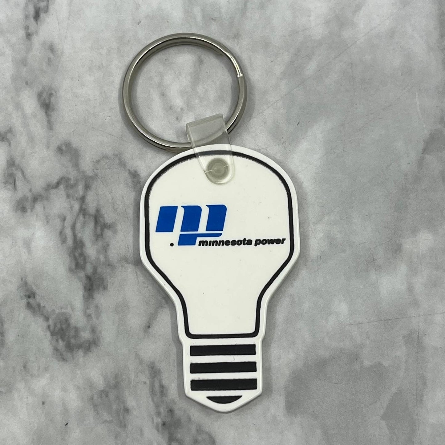 Vintage Rubber Advertising Keychain Minnesota Power - Lightbulb SF1