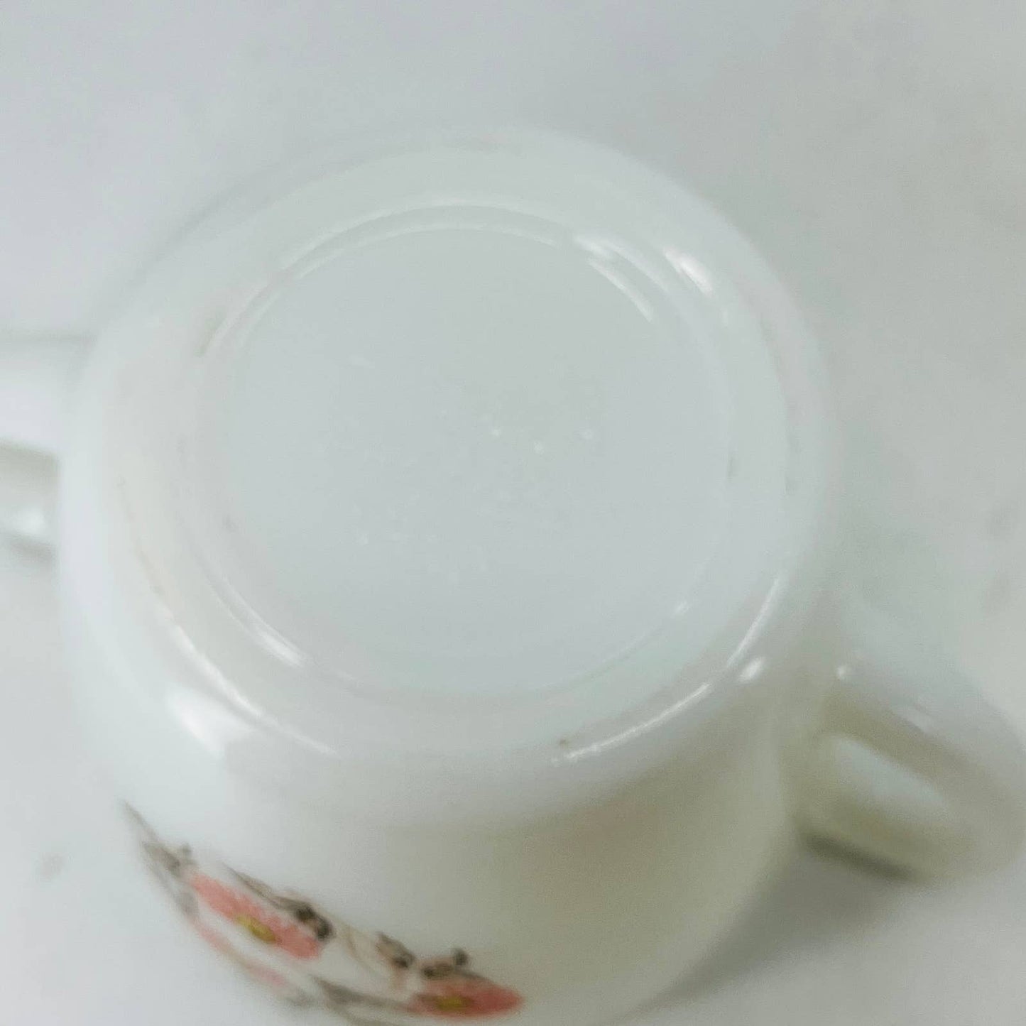 1950s MCM Fire King Fleurette Vintage Milk White Glass Creamer & Sugar Bowl TC9