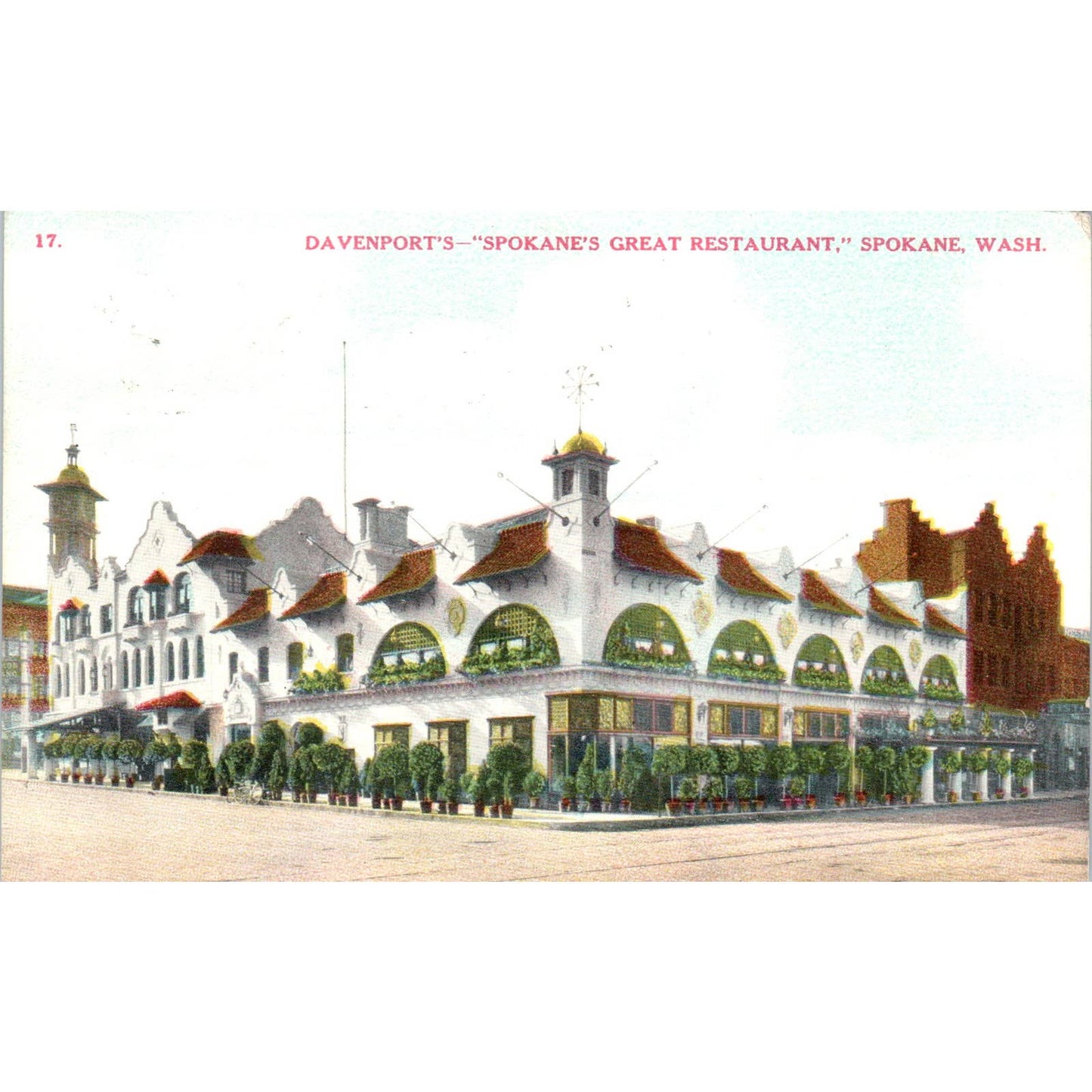 Antique Postcard Davenport's - Spokane's Greatest Restaurant Washington TD9-W2