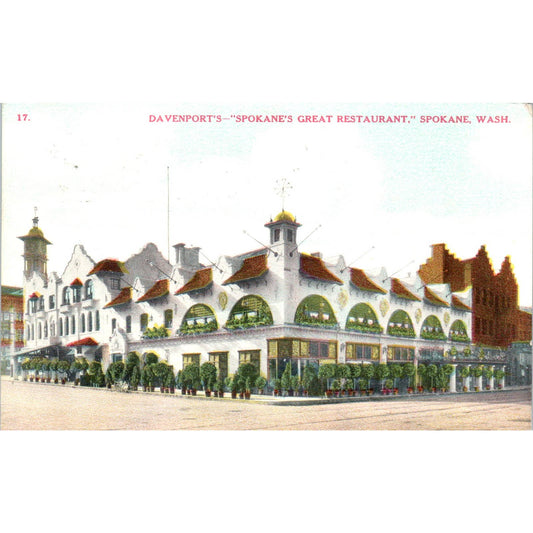 Antique Postcard Davenport's - Spokane's Greatest Restaurant Washington TD9-W2