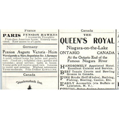 Plant Line Nova Scotia Steamship Tour J.A. Flanders - 1903 Original Ad TJ7-L