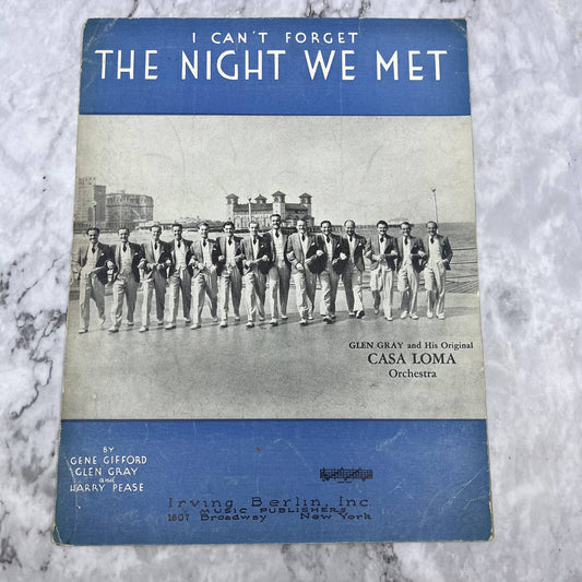 1933 I Can’t Forget the Night We Met Sheet Music Glen Gray Gifford Pease TI1