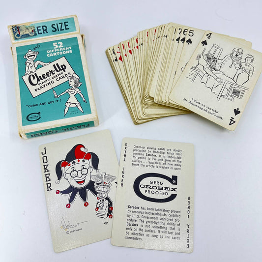 1950s Mid Century "Cheer-Up" Playing Cards Cartoons on Cards Complete Set TE3