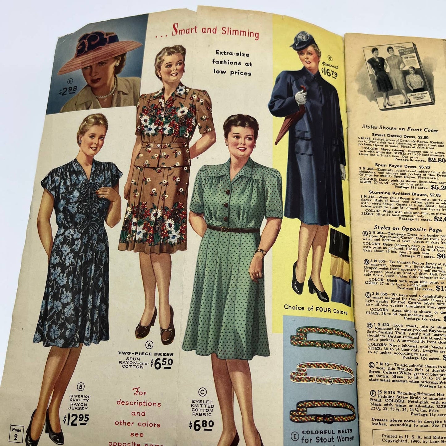 1946 Lane Bryant Catalog Fashions For Stout Women - Smart and Slimming TH8