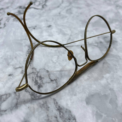 Vintage Brass Aviator Eyeglasses Frames With Celluloid Bridge SE9