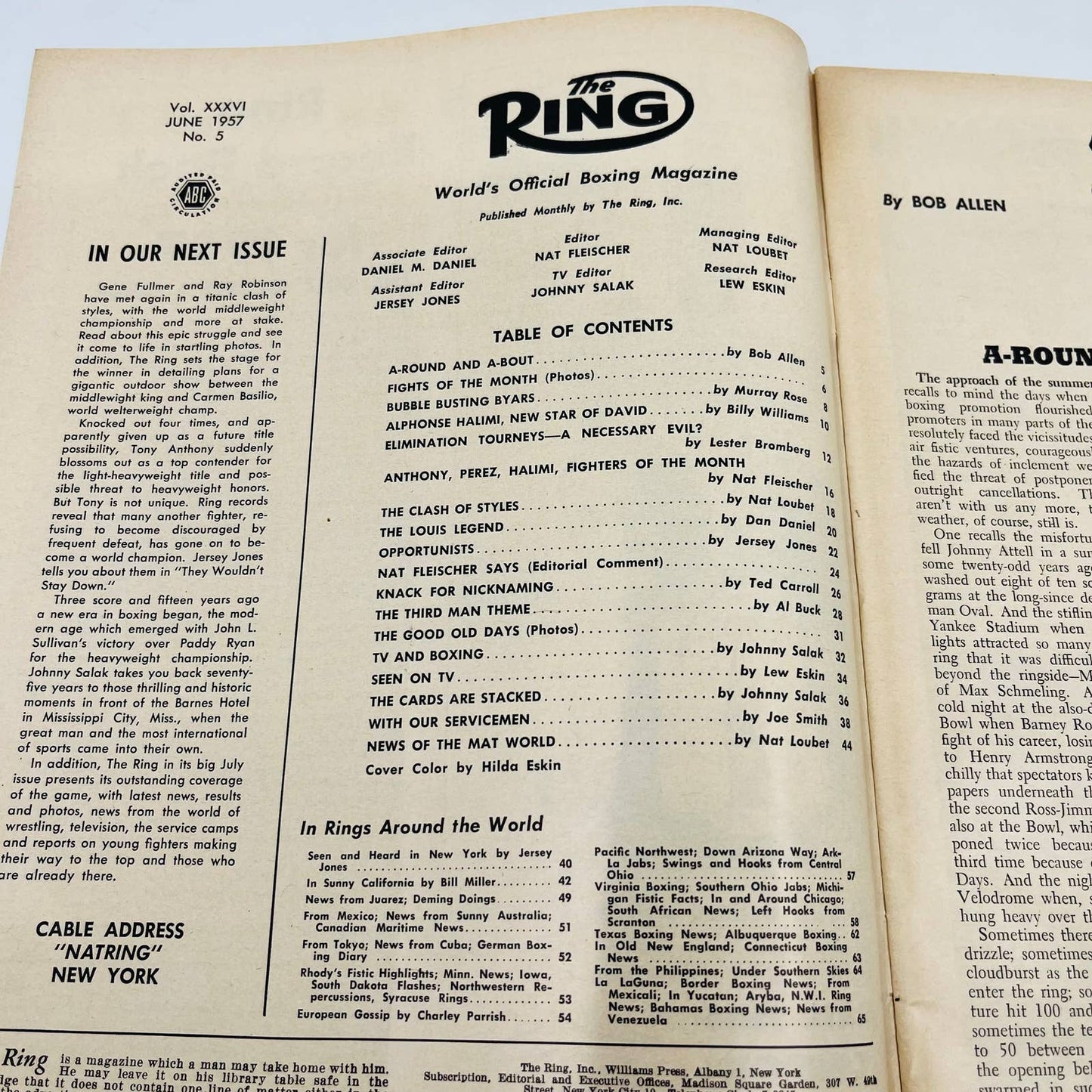 1957 June - The Ring Boxing Magazine Fullmer vs. Robinson TA5