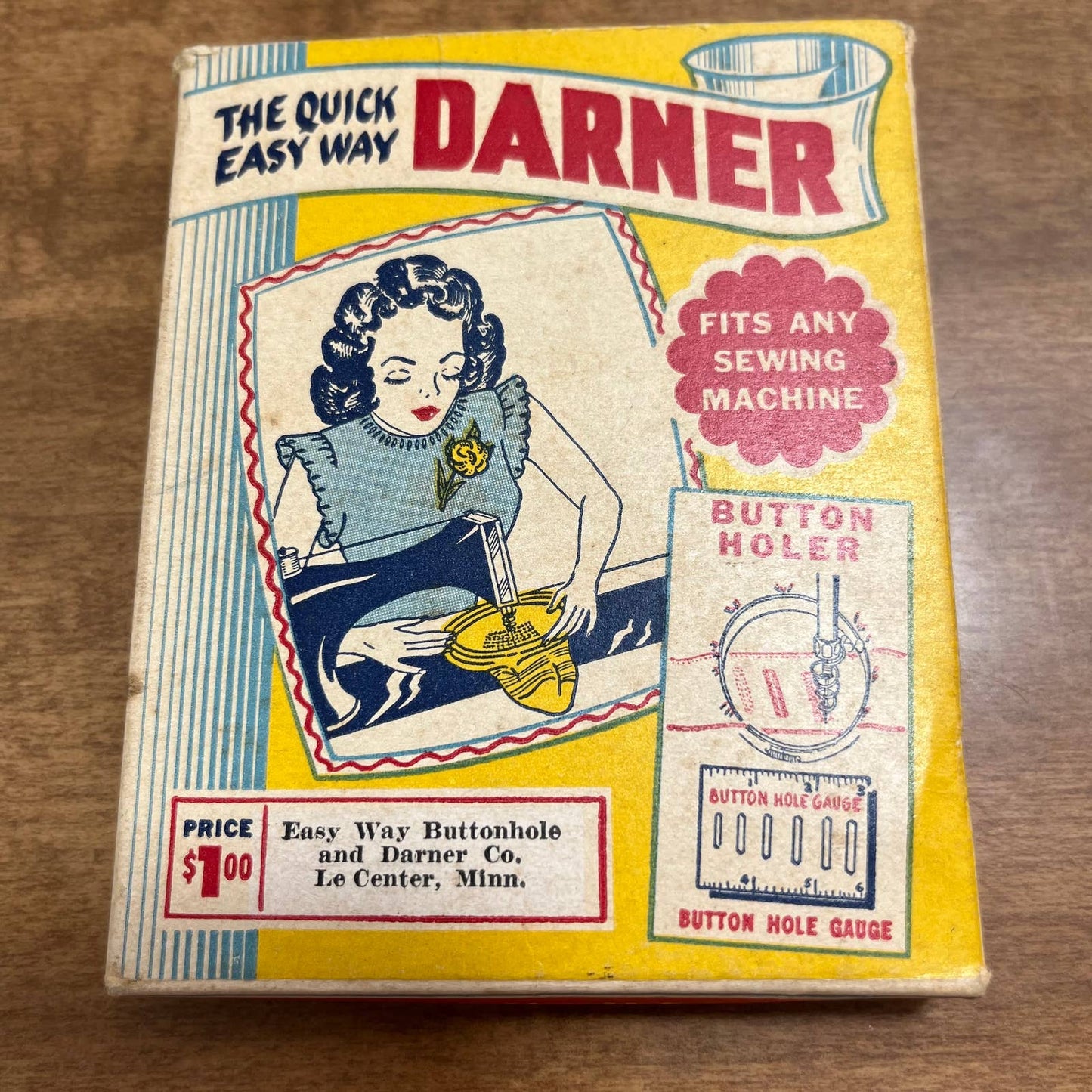 Vintage 1950s MCM The Quick Easy Way Darner Kit in Box LeCenter MN SD5