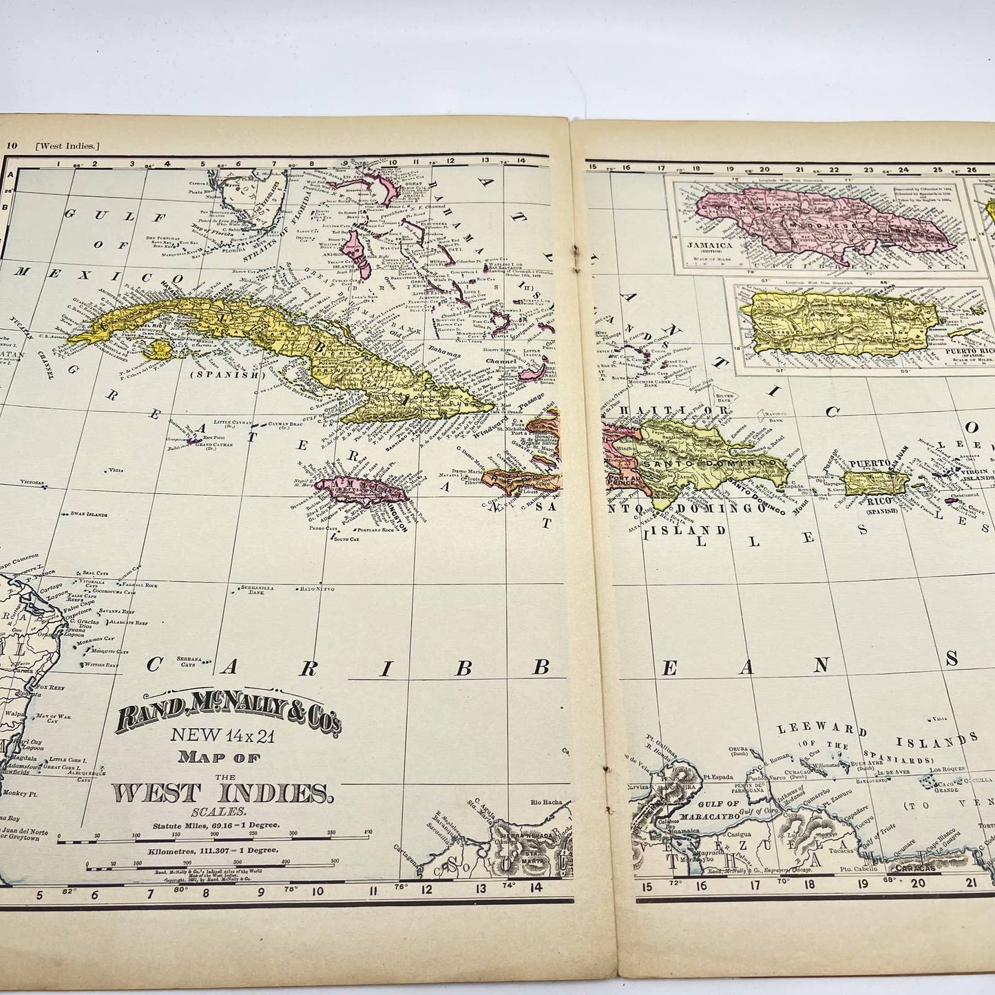 Rare 1898 Rand Mcnally War Atlas Spanish American War Cleveland Bag Factory FL3