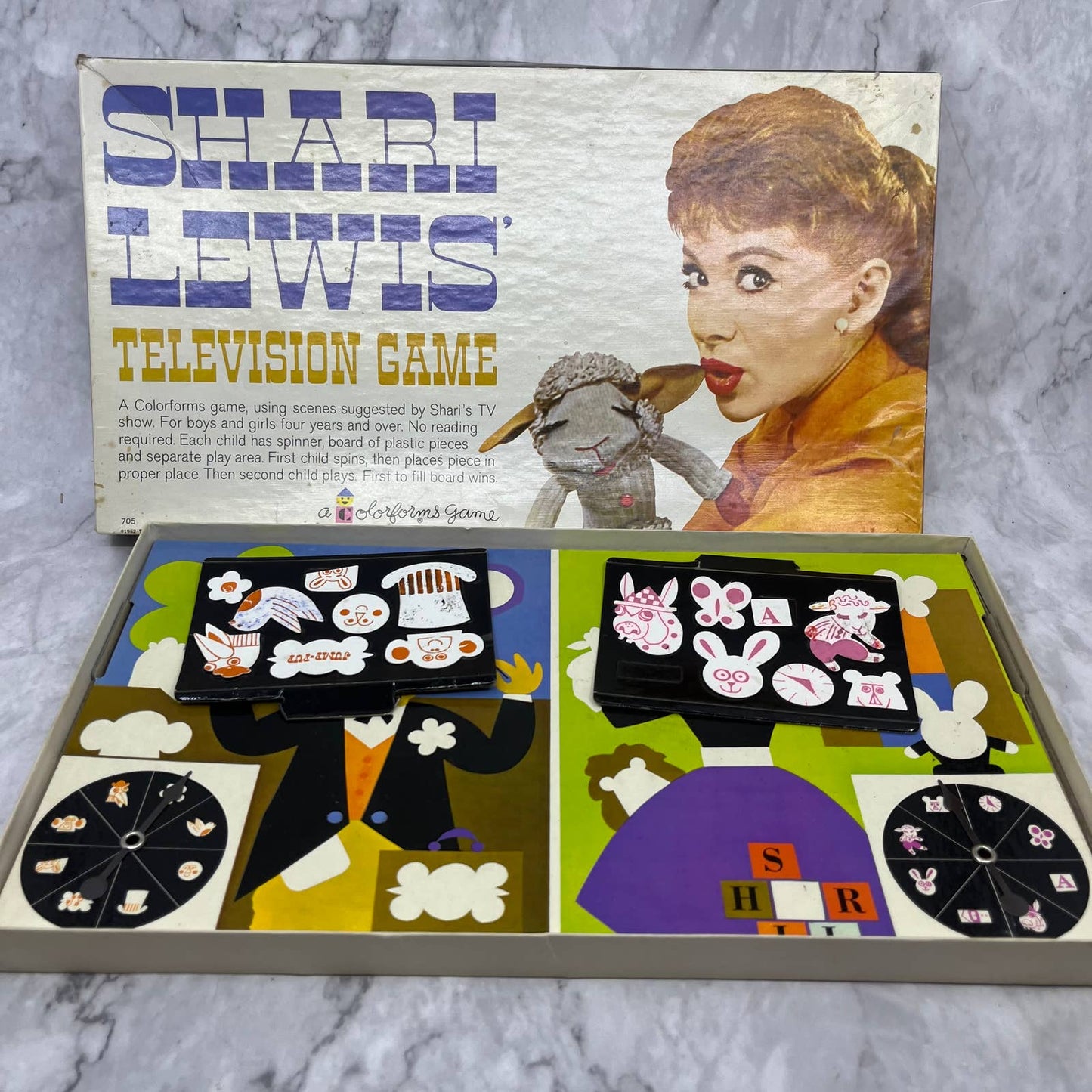 Shari Lewis Lamb Chop Television Game Colorforms Adventure Play Set 1962 TJ7