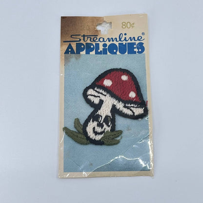 Vintage 1970s Streamline Appliqués Magic Mushroom Iron On Patch SC9