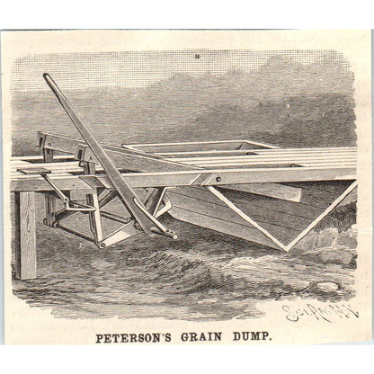 Peterson's Grain Dump Engraving Original Scientific American AD8-P24