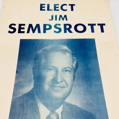 1984 Jim Sempsrott Warren County Commissioner Ohio Political Poster 10x16” FL1