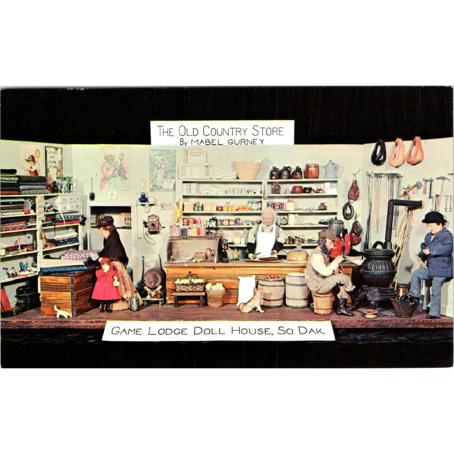 Game Lodge Doll House Custer SD "The Country Store" Original Postcard PB9