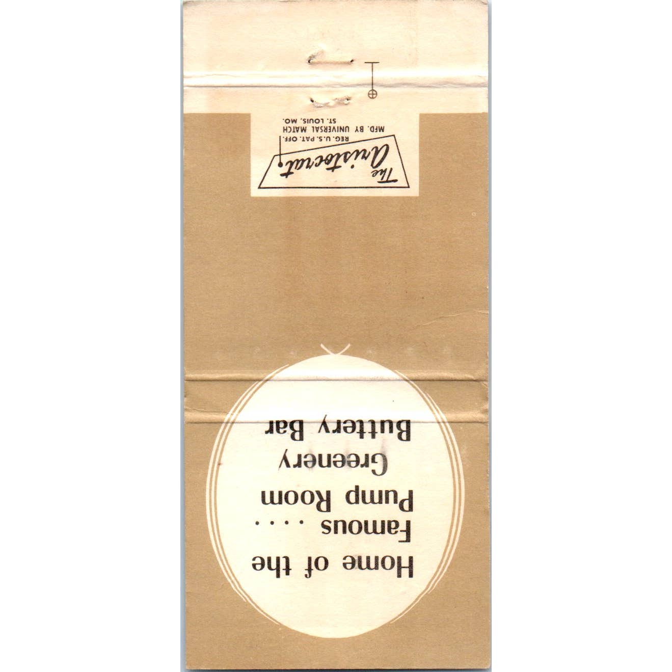 The Pump Room Ambassador Hotel Chicago Advertising Matchbook Cover SA1-M10