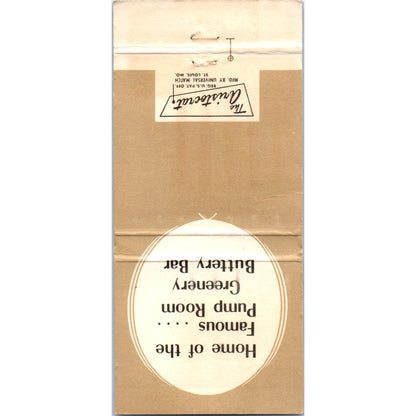 The Pump Room Ambassador Hotel Chicago Advertising Matchbook Cover SA1-M10