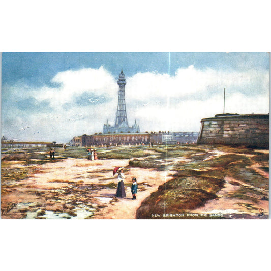 New Brighton From the Sands Raphael Tuck Oilette Original Postcard P3-2