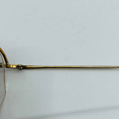 Antique Art Deco Gold Half Rim Cable Arm 12K GF Glasses Eyeglasses w/ Case PA