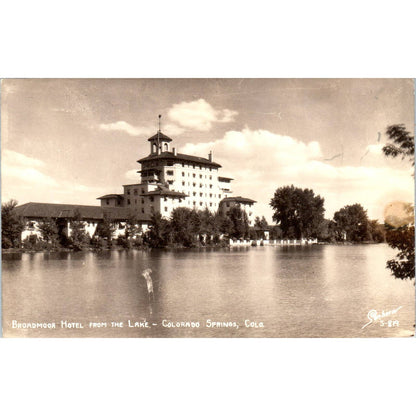 Broadmoor Hotel From the Lake Colorado Springs Colorado Original Postcard TK1-28