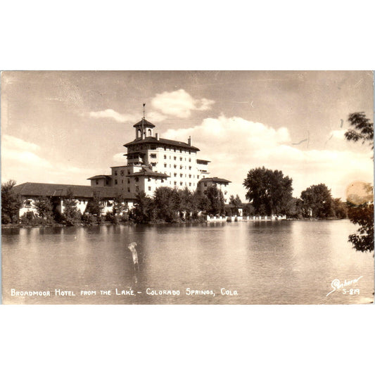Broadmoor Hotel From the Lake Colorado Springs Colorado Original Postcard P2-2