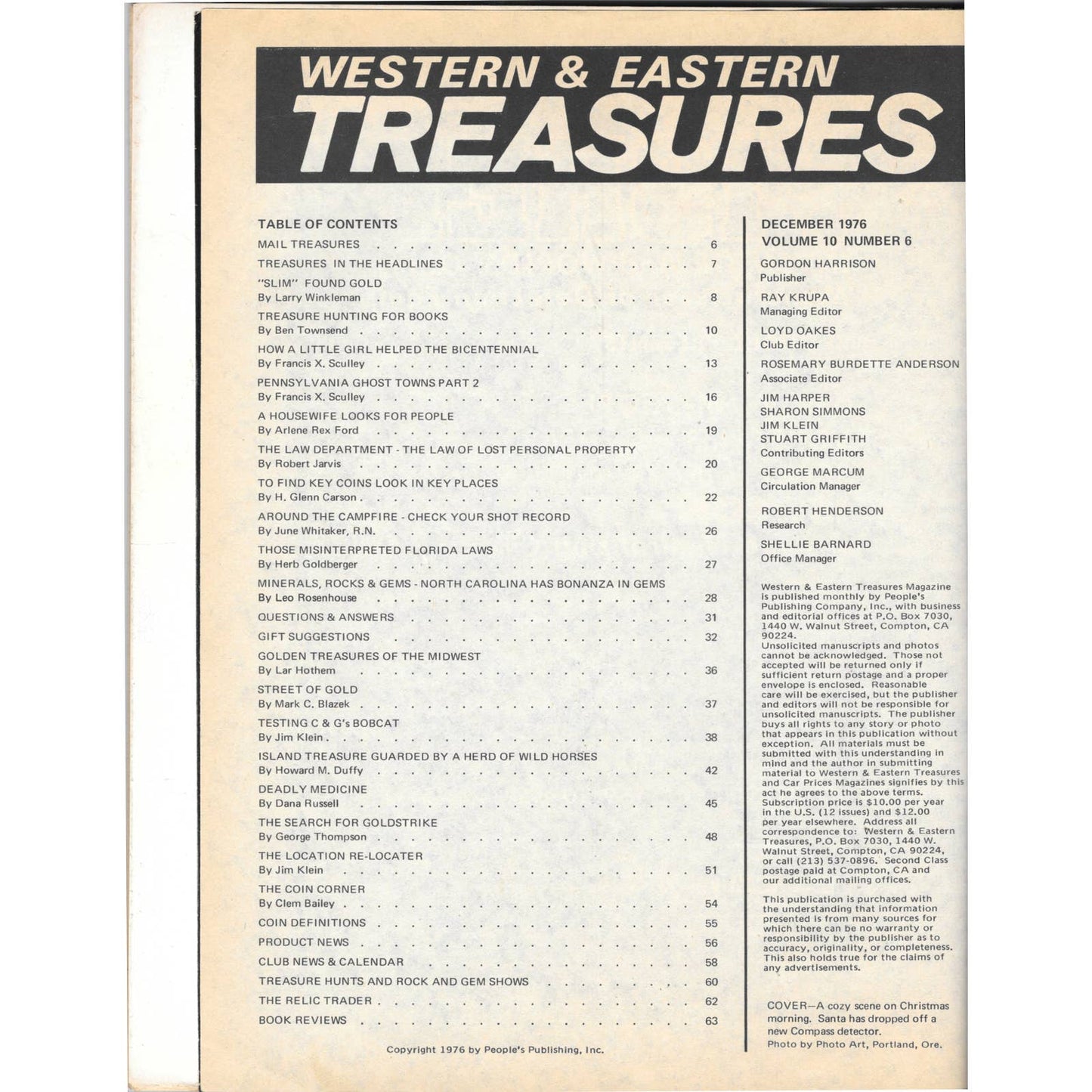 Western & Eastern Treasures Magazine - Gold Metal Detecting Dec 1976 M3