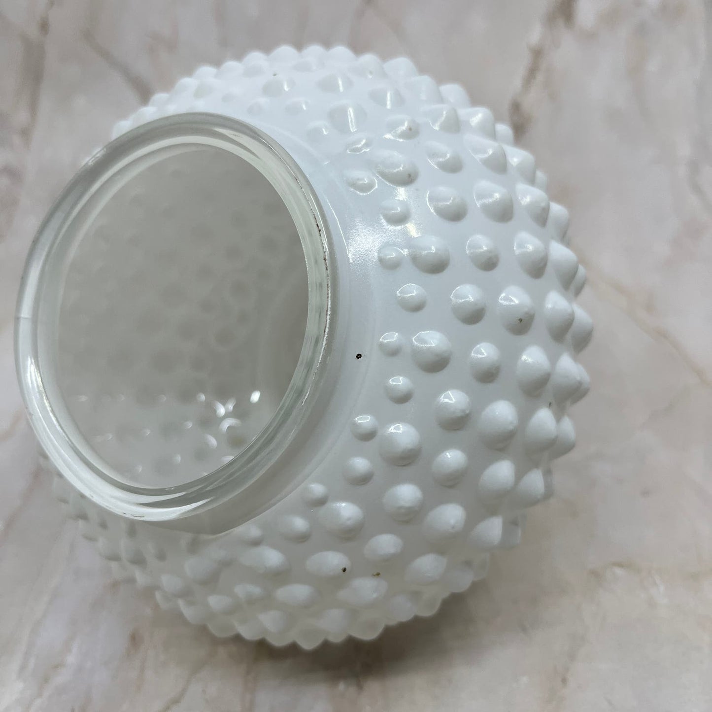 Milk Glass White Hobnail Light Shade Globe Ceiling Wall Mount 5” TE5-2