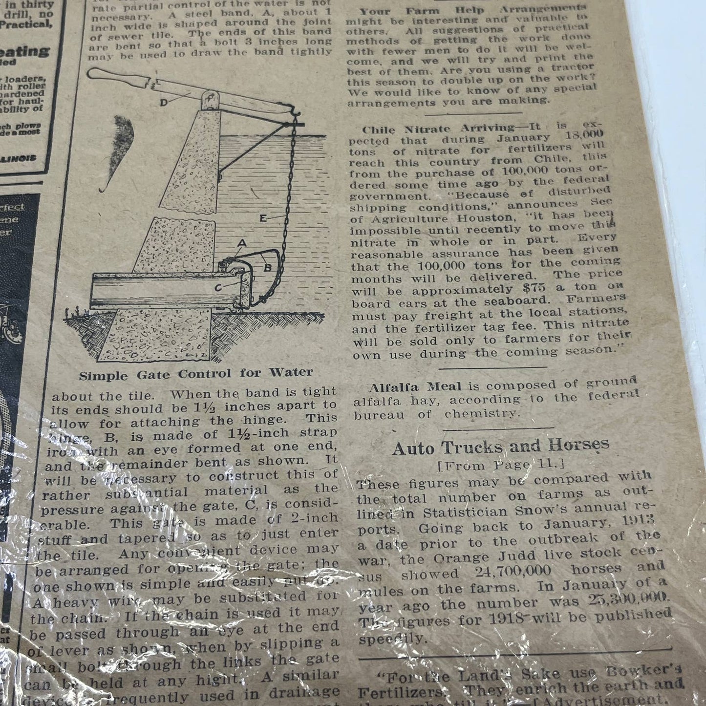 1918 Farm Engineering F.M White Farming Q&A Article American Agriculturalist AB7