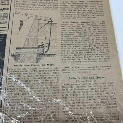 1918 Farm Engineering F.M White Farming Q&A Article American Agriculturalist AB7