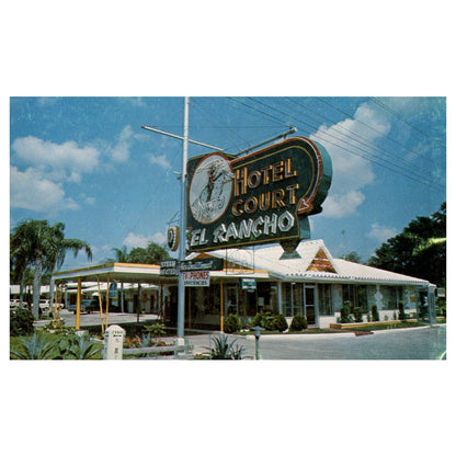 Vintage Postcard - El Rancho Hotel Courts Tampa Florida AD9