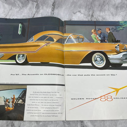 1957 Oldsmobile Color Deluxe Sales Brochure NinetyEight Starfire Super 88 TK2