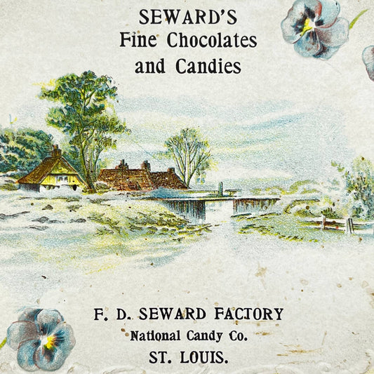 1910s Postcard Embossed Seward’s Fine Chocolates and Candies St. Louis MO SC9