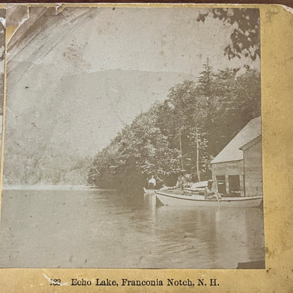 Echo Lake Franconia Notch NH Antique Stereoview Card H2-4