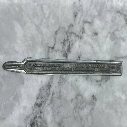 Vintage Letterpress Printers Block Plate File Your Vote For Sam F. Floyd TJ55