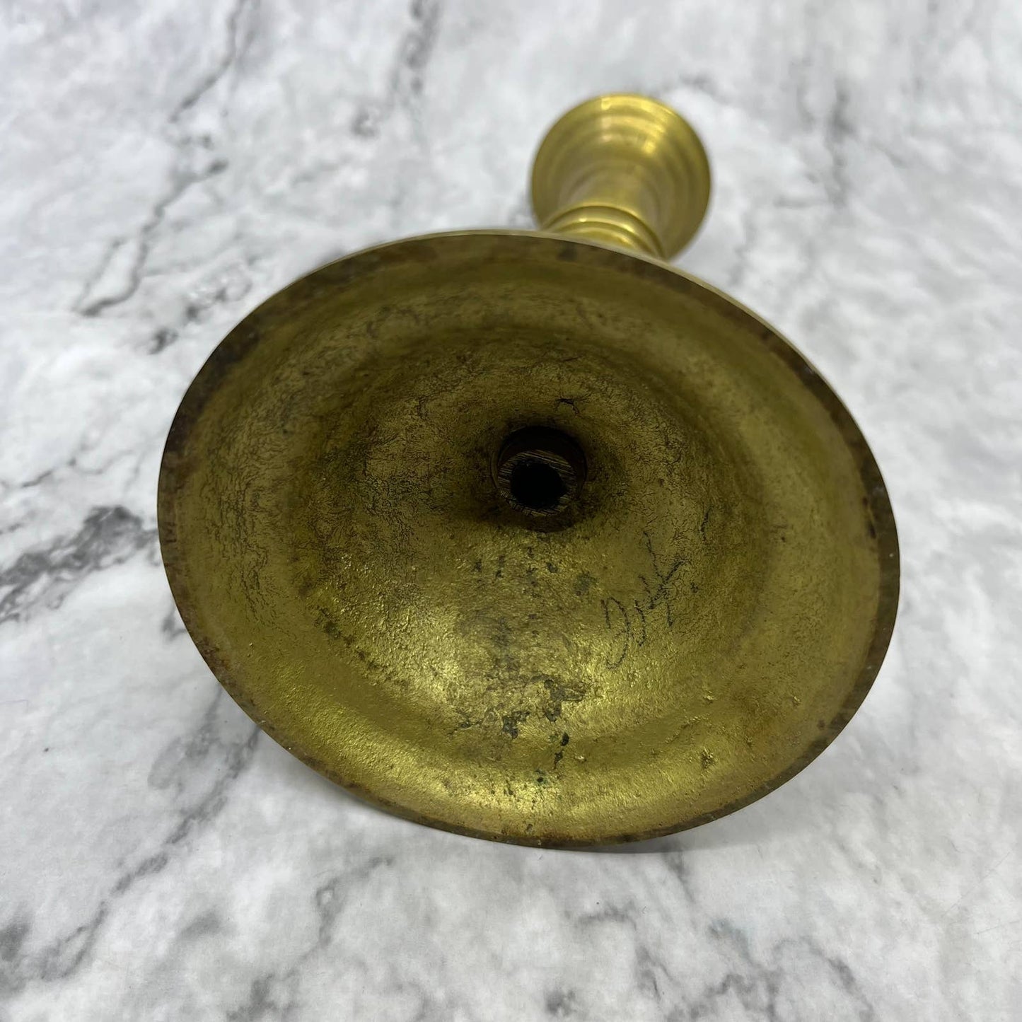 Antique Solid Brass Candlestick Candle Holder Tall Heavy & Great Patina 7” TJ4
