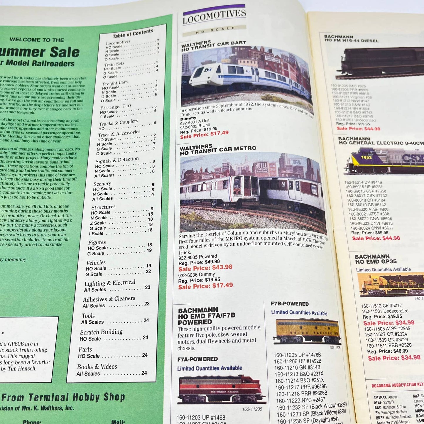 1997 Summer Sale for Model Railroaders Catalog TC6