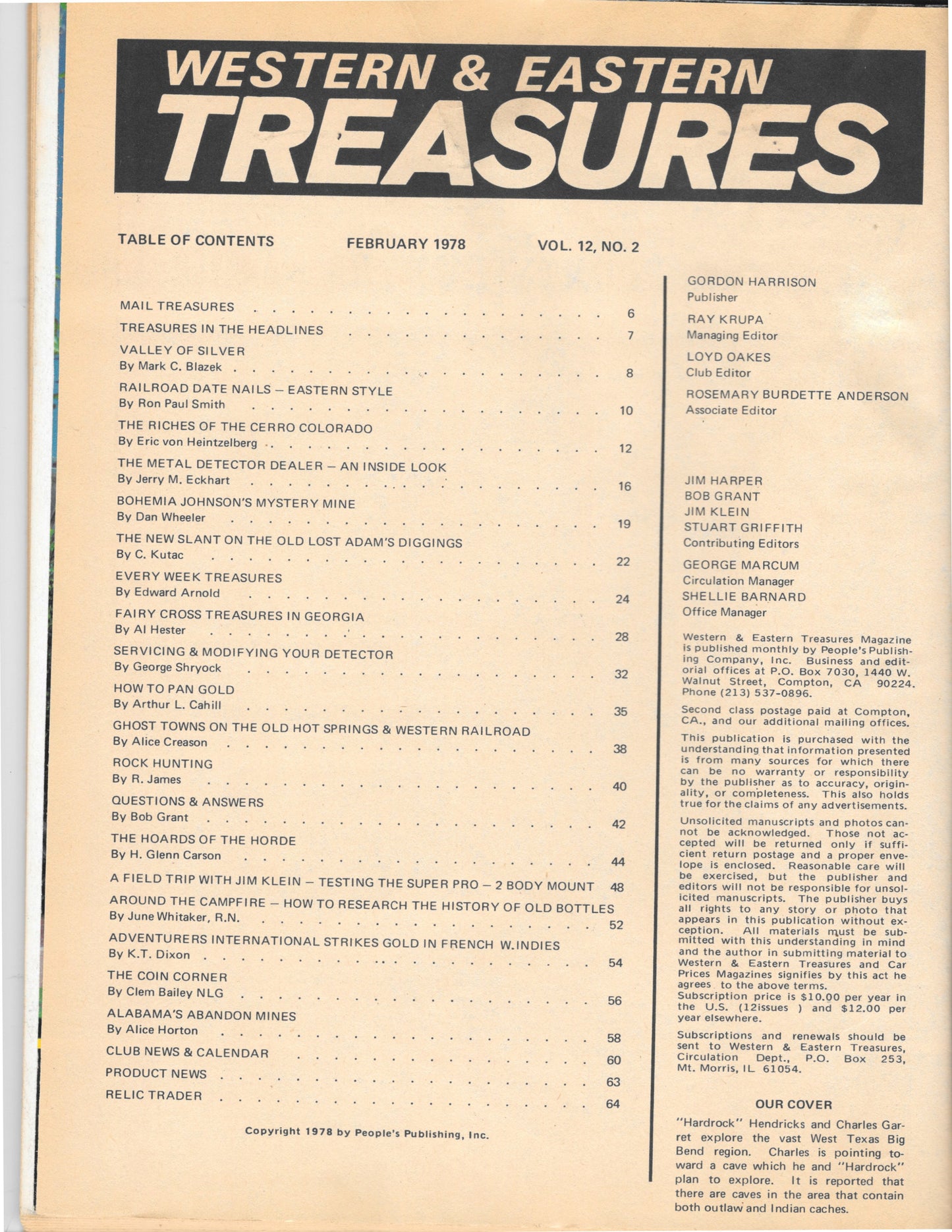 Western & Eastern Treasures Magazine - Gold Metal Detecting Feb 1978 M4