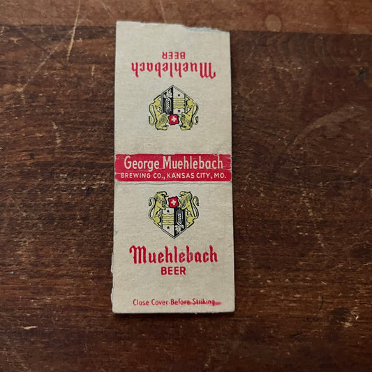 George Muehlebach Beer Kansas City MO Advertising Matchbook Cover SA9-M13