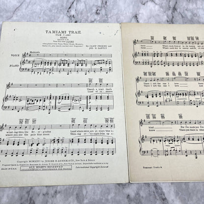 Tamiami Trail Cliff Friend Jos. H. Santly 1926 Sheet Music TK2-SM2