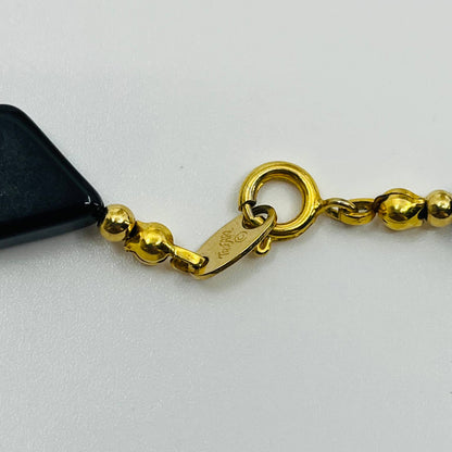 MCM Mod Trifari Black and Gold Toned Diamond Shaped Bead Necklace Necklace SB2