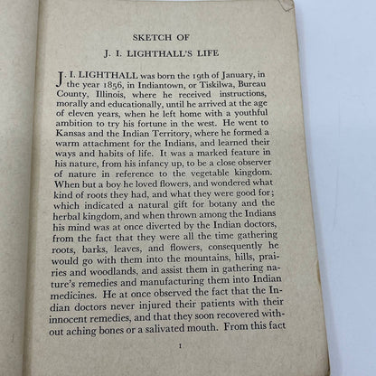 1940 Household Medicine Guide J.I. Lighthall The Great Indian Medicine Man TG6