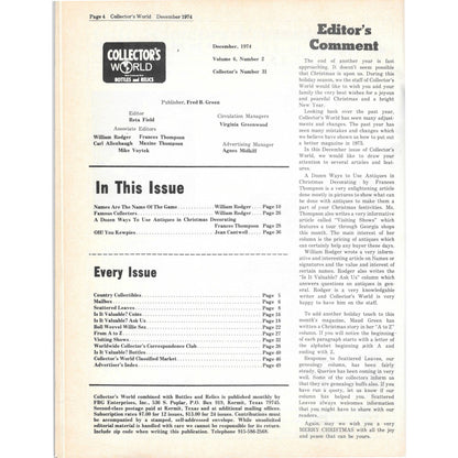 Long John Latham's Collector's World Magazine Dec 1974 M5