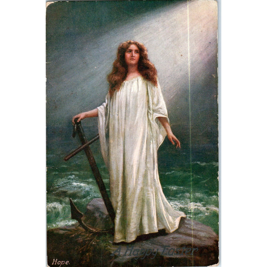 Easter - Hope Angel 1915 Raphael Tuck Oilette Original Postcard P3-2